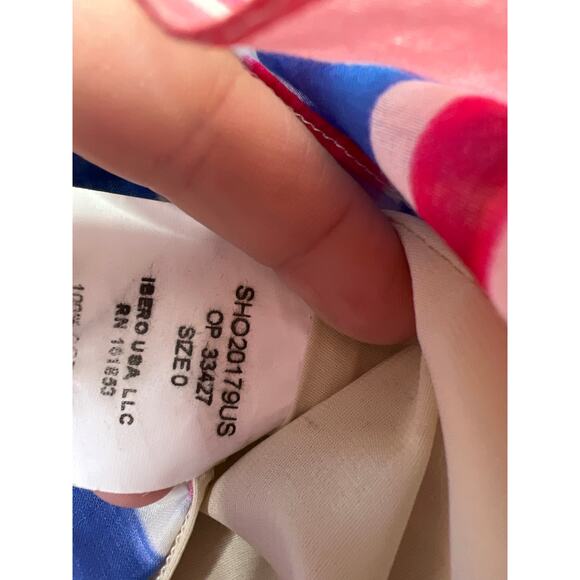 NEW PatBO Riviera Ruffled Cotton Gauze Blue Pink Striped Shorts Size: 0 - Picture 5 of 7